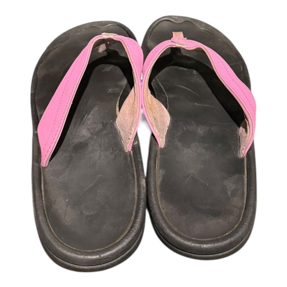 Olukai Ohana Flip Flop Beach Sandals in Black Dragonfruit Pink Women’s Size 10 - Picture 8 of 11